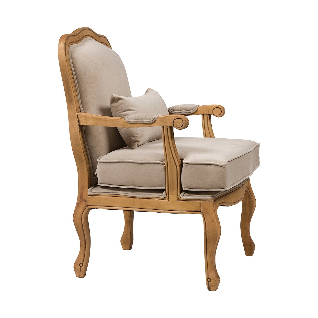 Кресло с деревянными подлокотниками бежевое Bella Cera - изображение 2