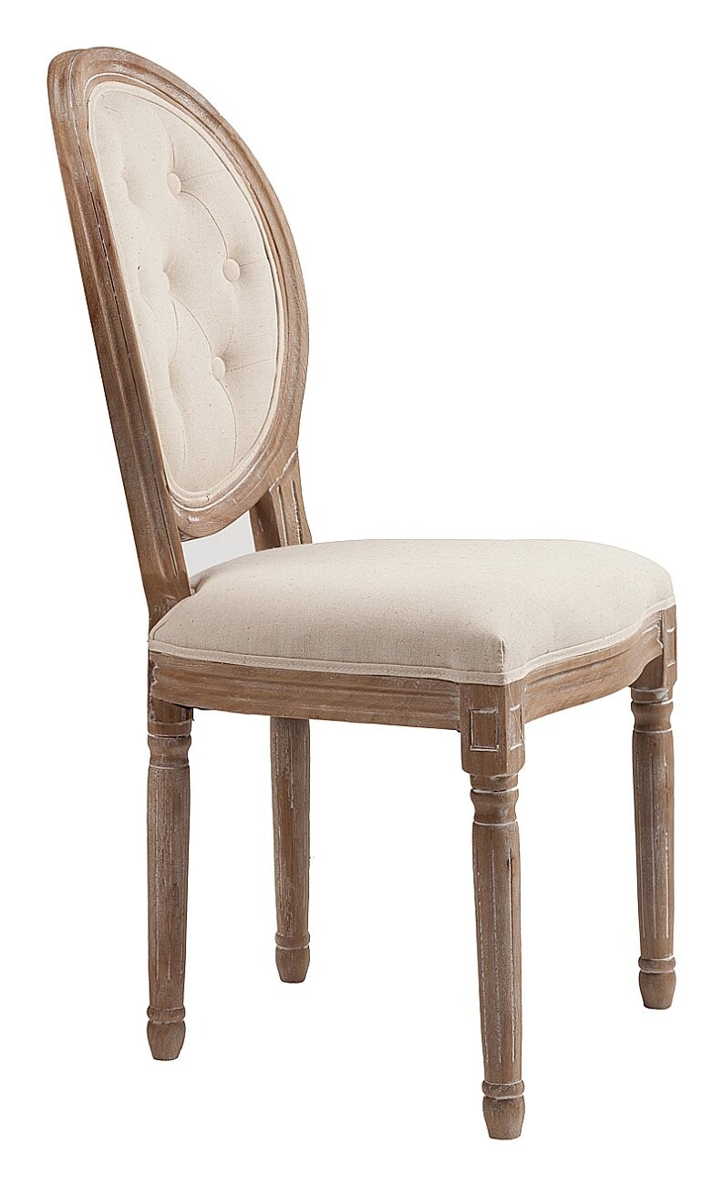 Стул обеденный с медальонной спинкой и стяжкой бежевый лен Maurice - изображение 2