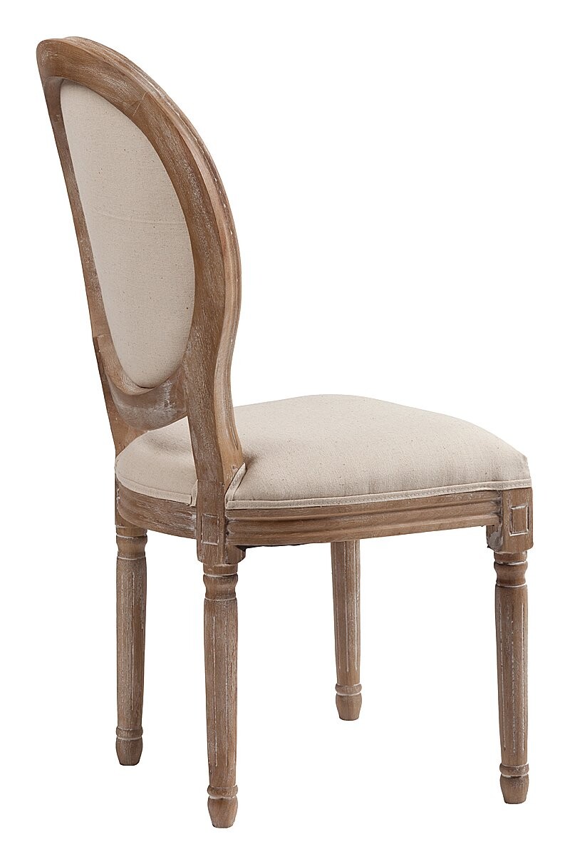 Стул обеденный с медальонной спинкой и стяжкой бежевый лен Maurice - изображение 3