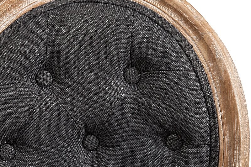 Стул обеденный с медальонной спинкой и стяжкой черный лен Maurice - изображение 2