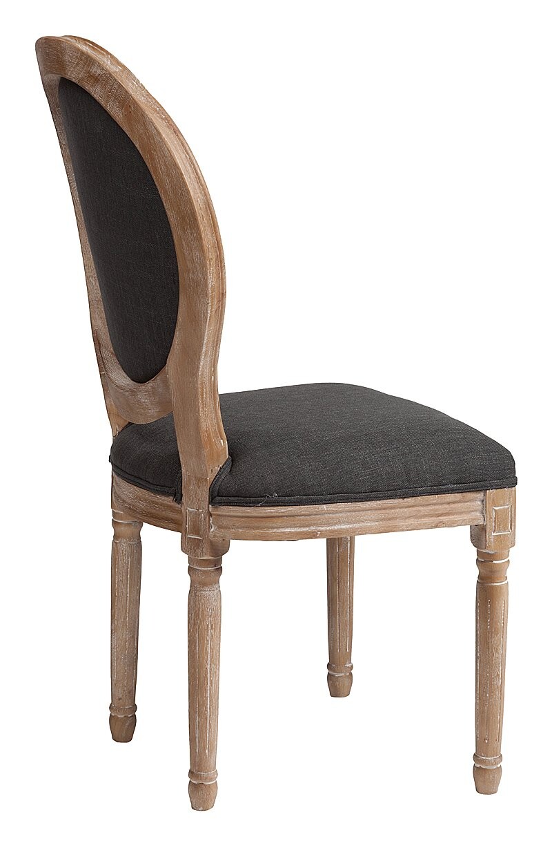 Стул обеденный с медальонной спинкой и стяжкой черный лен Maurice - изображение 5
