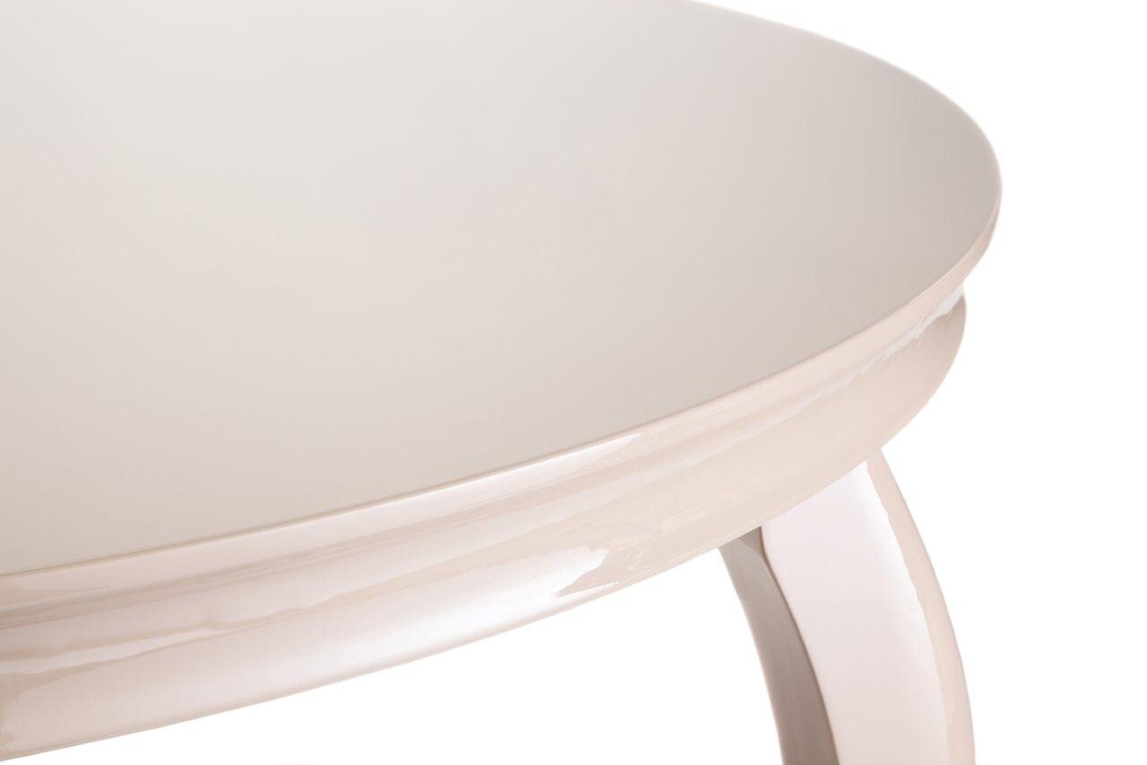 Обеденный стол круглый розовый на гнутых ножках 140 см Lillian - изображение 2