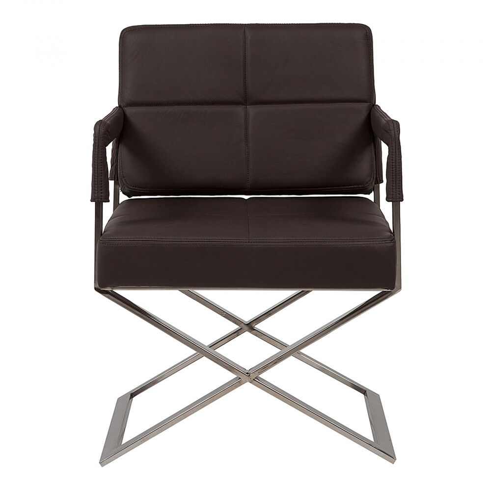 Кресло мягкое с металлическими ножками коричневое Aster X Chair