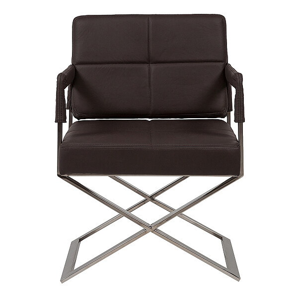 Кресло мягкое с металлическими ножками коричневое Aster X Chair - изображение 1