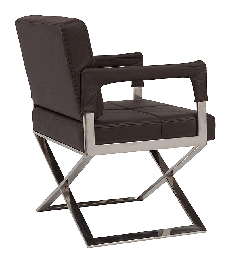 Кресло мягкое с металлическими ножками коричневое Aster X Chair