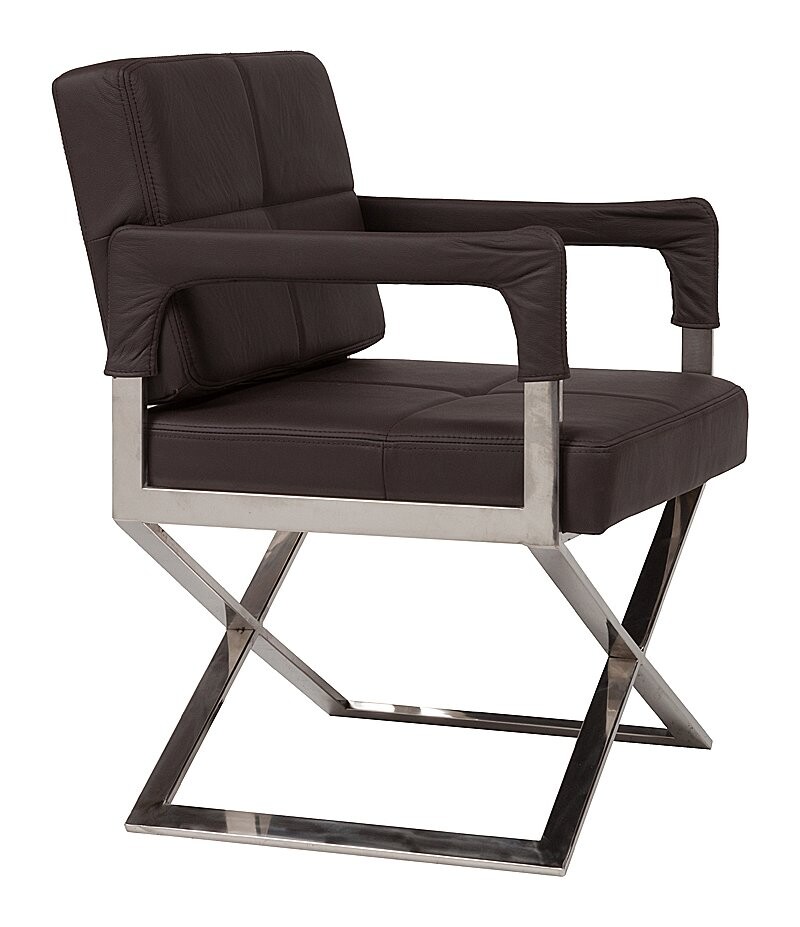 Кресло мягкое с металлическими ножками коричневое Aster X Chair - изображение 4