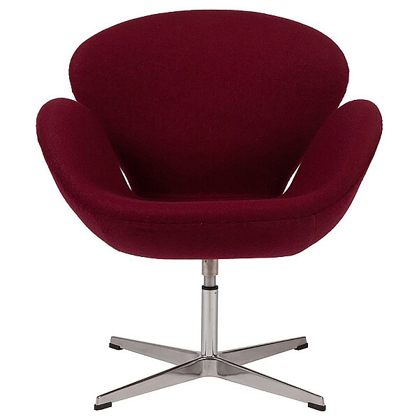 Кресло дизайнерское бордовое Swan Chair - изображение 1