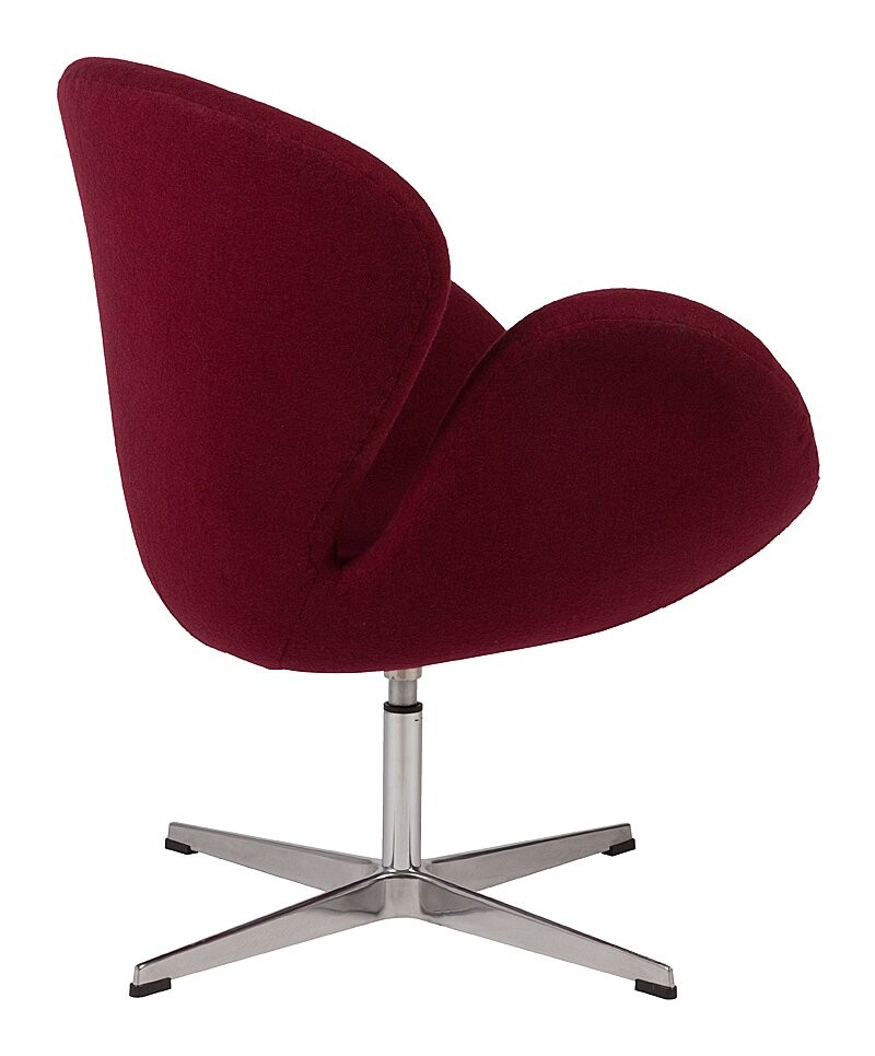 Кресло дизайнерское бордовое Swan Chair - изображение 4