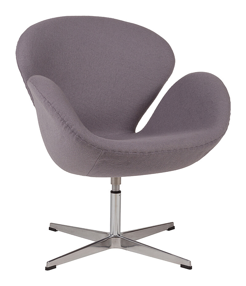 Кресло дизайнерское серое Swan Chair