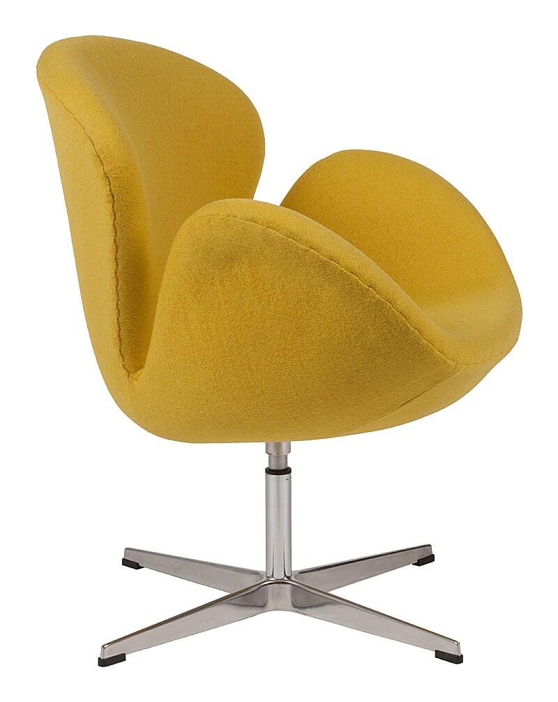 Кресло поворотное с мягкими подлокотниками желтое Swan - изображение 4