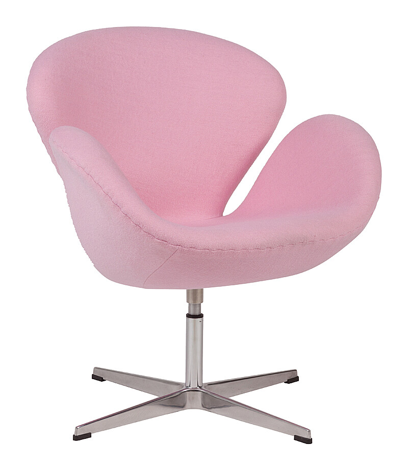 Кресло дизайнерское светло-розовое Swan Chair