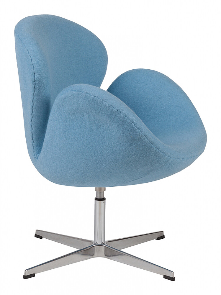 Кресло мягкое поворотное светло-голубое Swan
