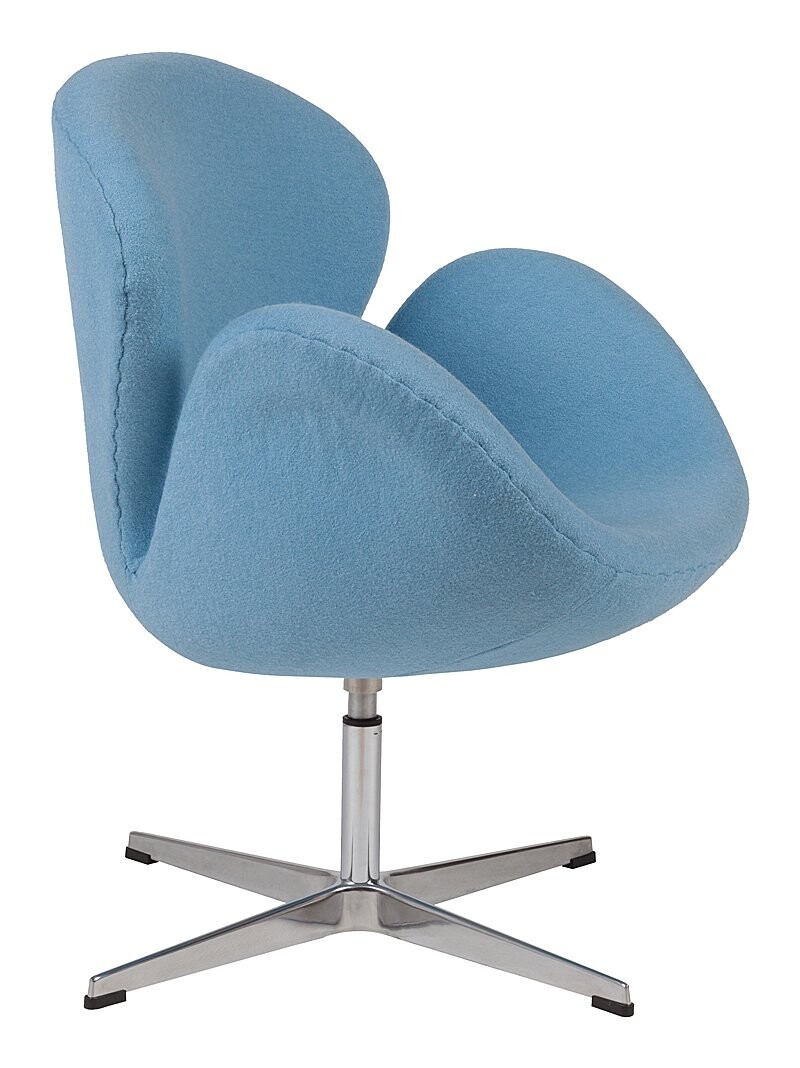 Кресло мягкое поворотное светло-голубое Swan - изображение 4