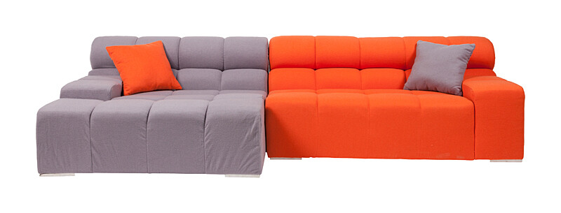 Диван Tufty-Time Sofa угловой модульный серый с оранжевым - изображение 3