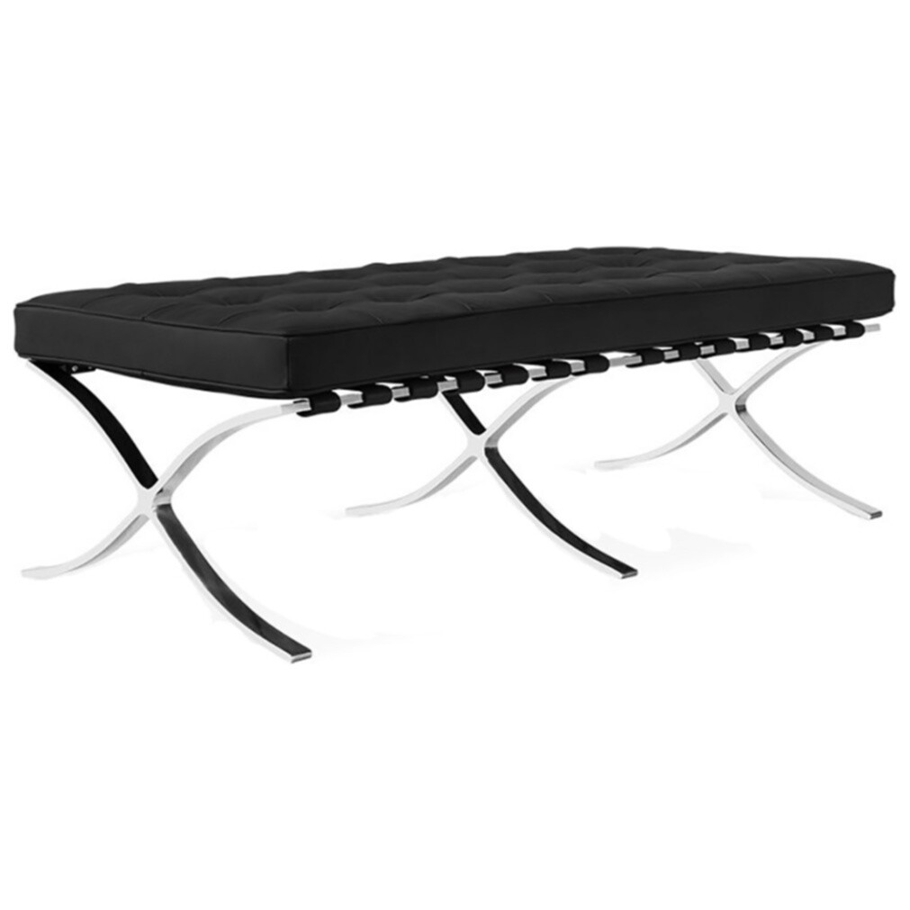 Банкетка трехместная черная кожа Barcelona - изображение 2