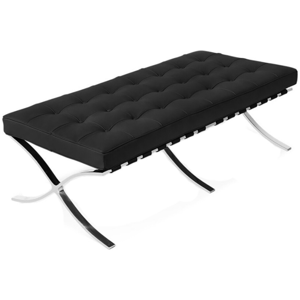 Банкетка трехместная черная кожа Barcelona - изображение 3