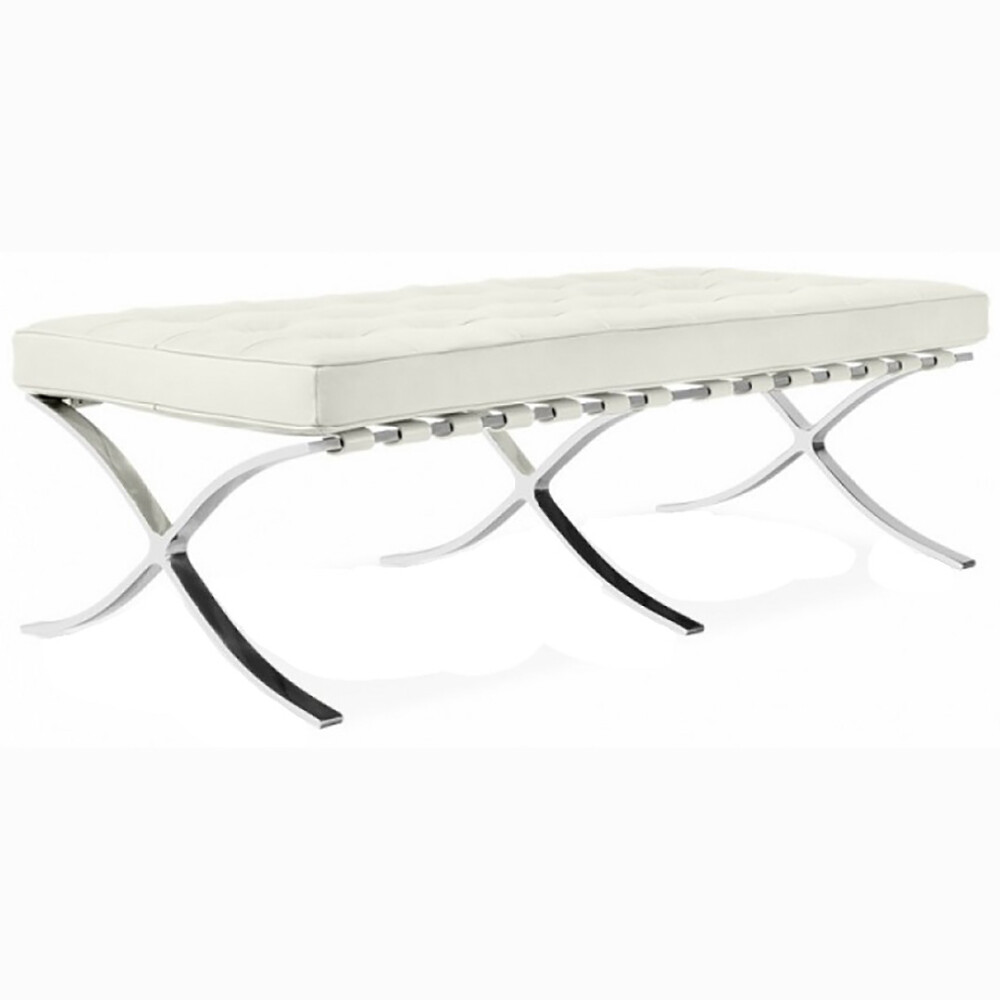 Банкетка трехместная белая кожа Barcelona - изображение 2