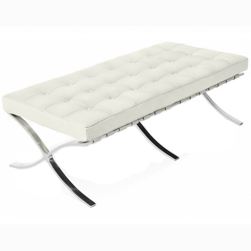 Банкетка трехместная белая кожа Barcelona - изображение 3