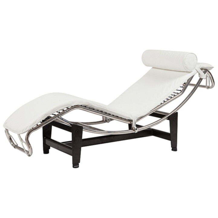 Кушетка белая кожаная LC4 - изображение 4