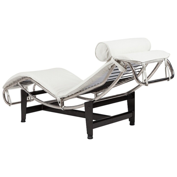 Кушетка белая кожаная LC4 - изображение 5