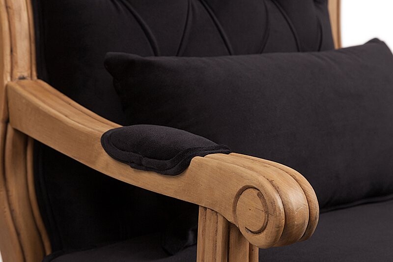 Кресло с деревянными подлокотниками черное Belladonna - изображение 6