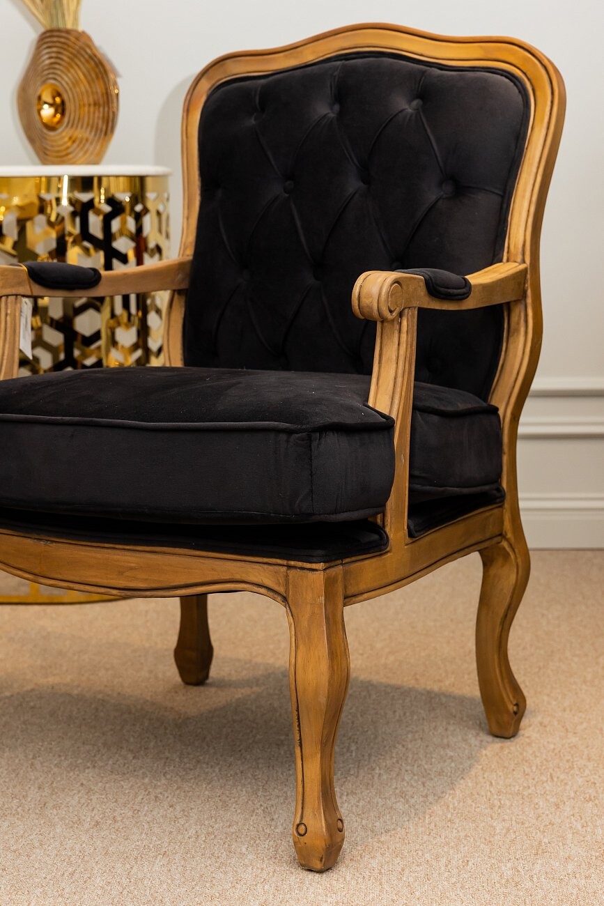 Кресло с деревянными подлокотниками черное Belladonna - изображение 7