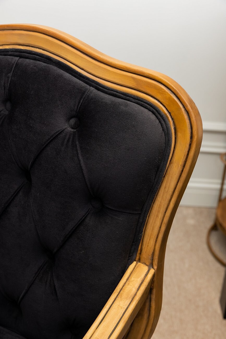 Кресло с деревянными подлокотниками черное Belladonna - изображение 8