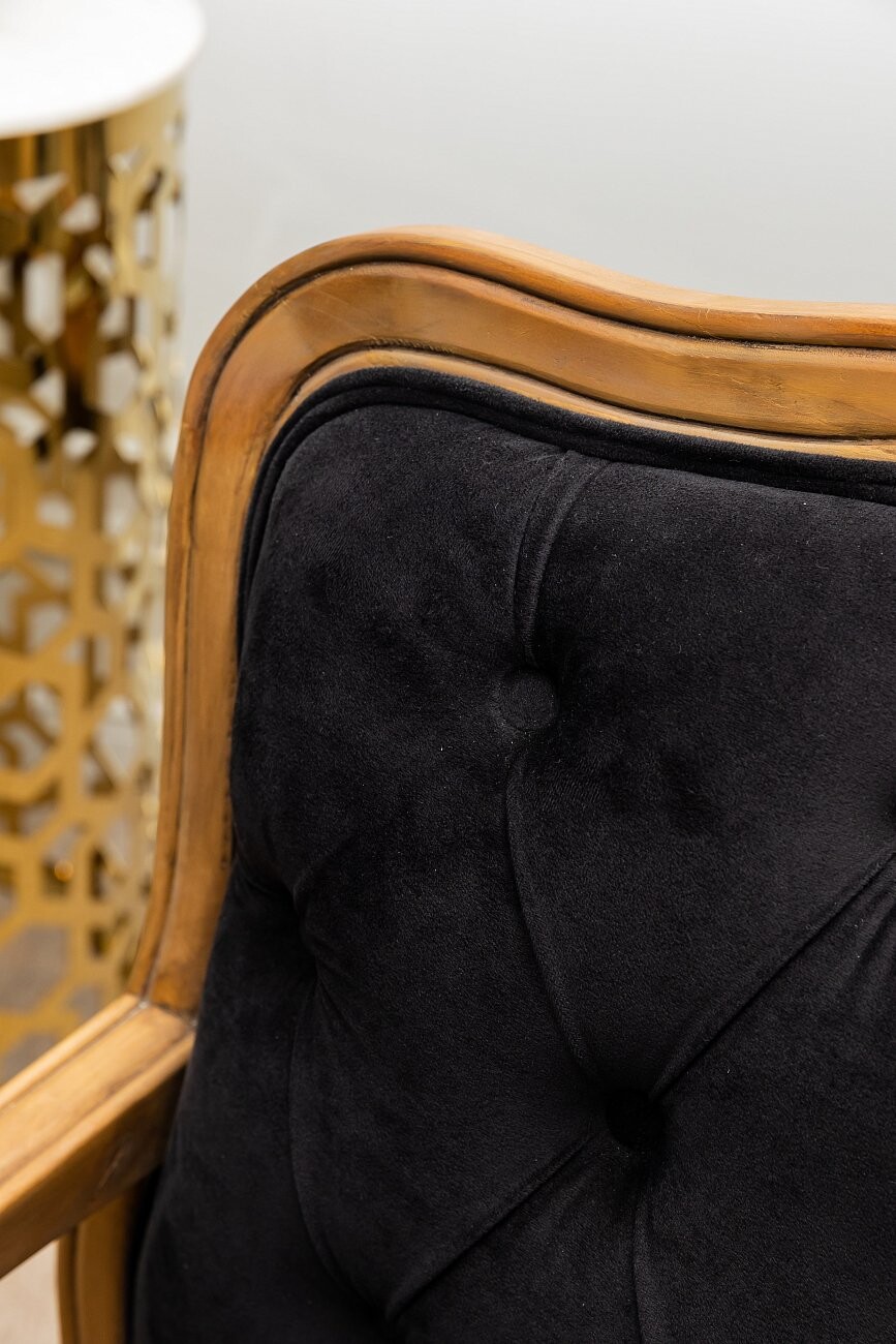 Кресло с деревянными подлокотниками черное Belladonna - изображение 9