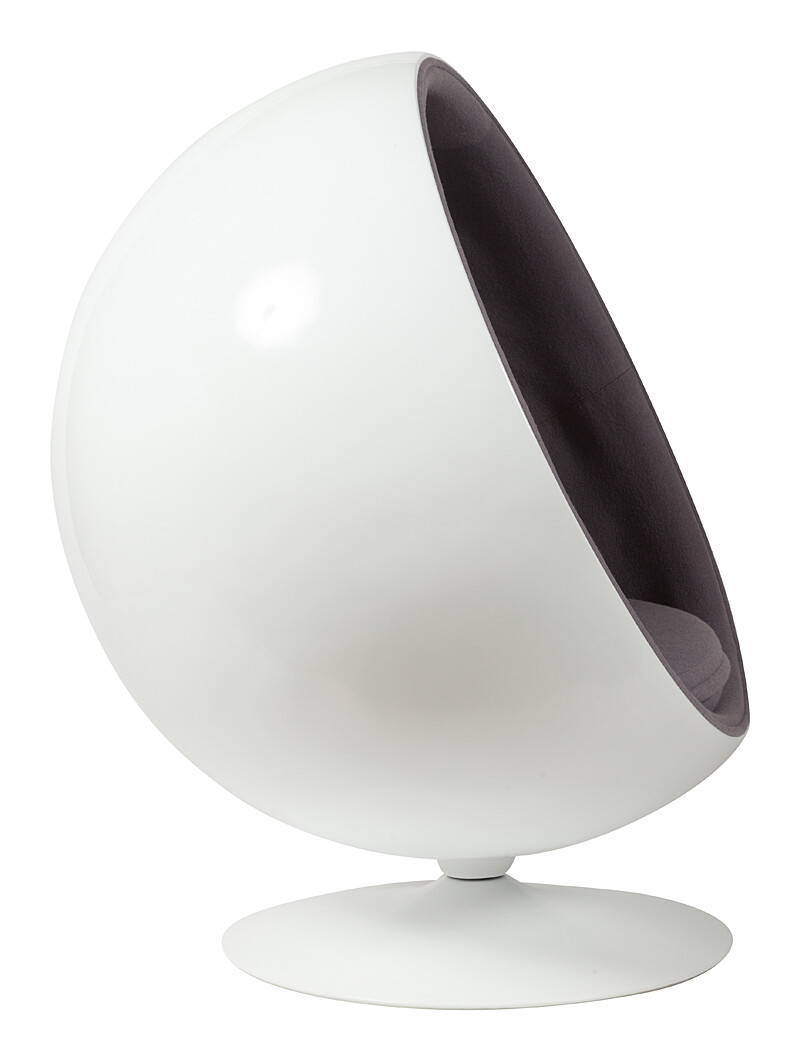 Кресло круглое бело-серое Eero Ball - изображение 2