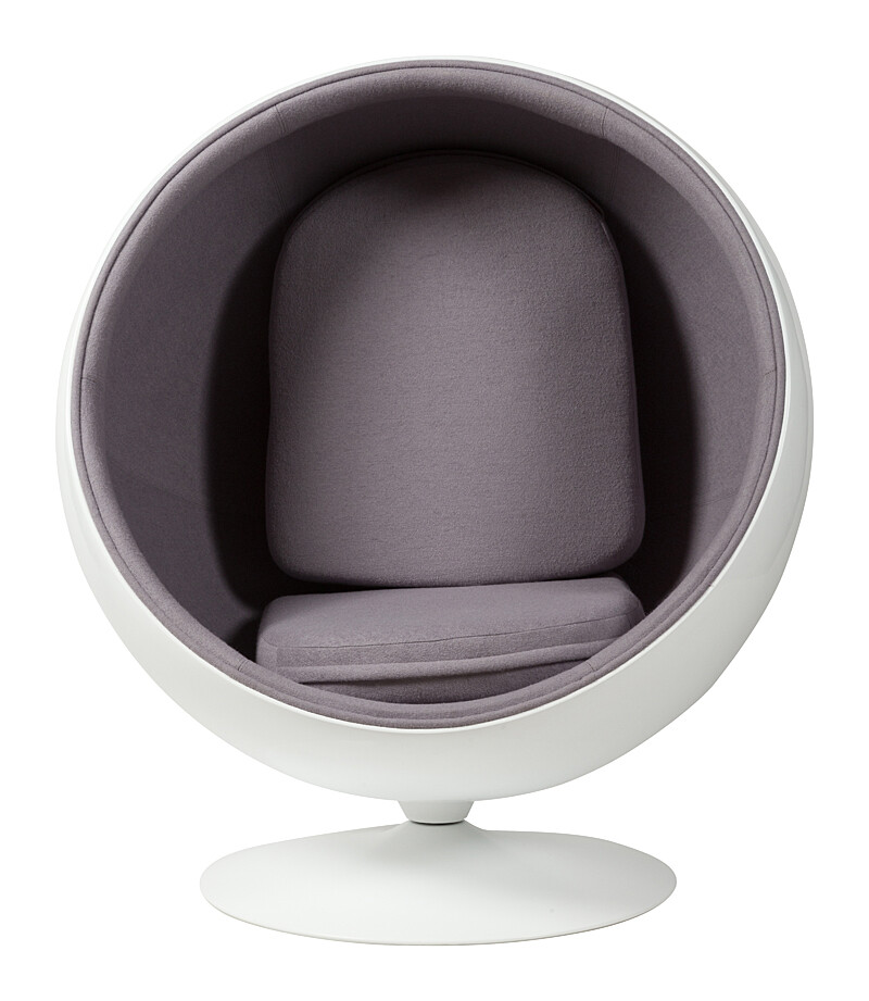 Кресло круглое бело-серое Eero Ball