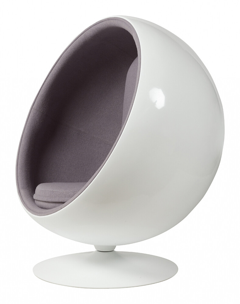 Кресло круглое бело-серое Eero Ball
