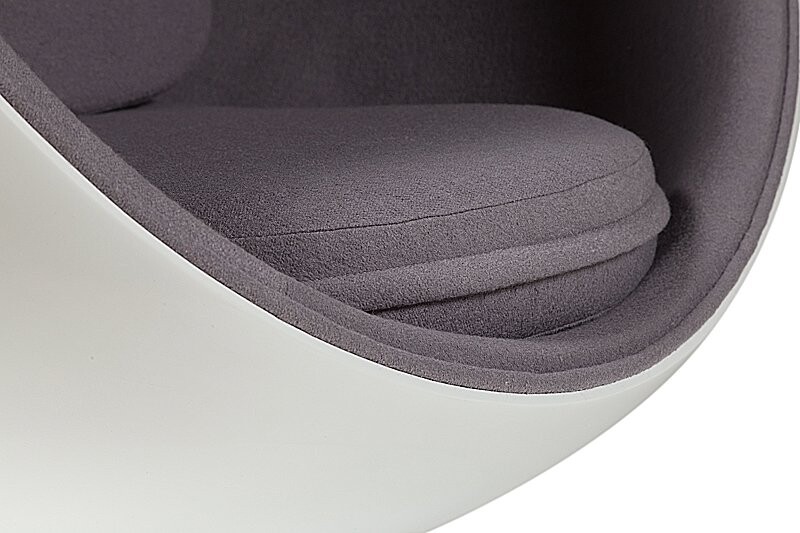 Кресло круглое бело-серое Eero Ball - изображение 6