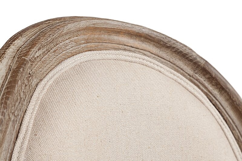 Барный стул деревянный мягкий кремовый лен Vintage French Round - изображение 5