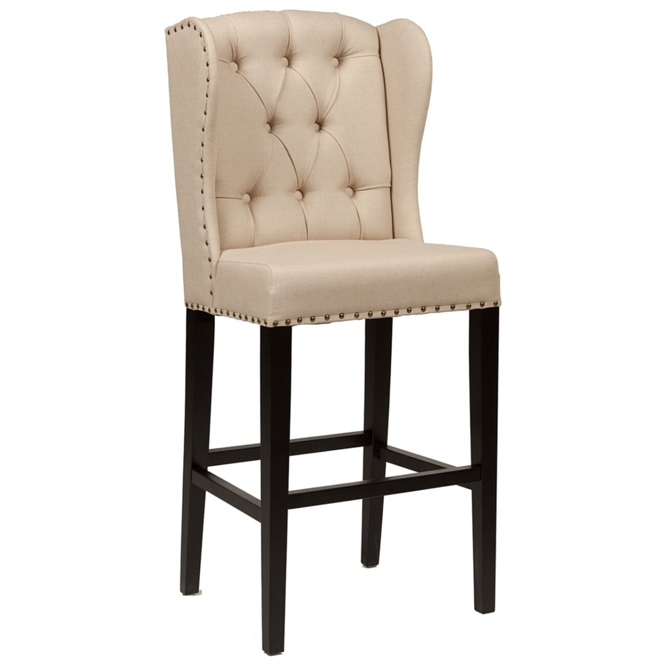 Барный стул с высокой спинкой кремовый лен Maison Barstool - изображение 3