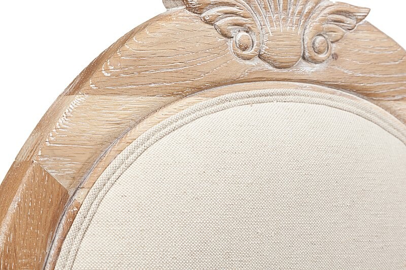 Стул обеденный с овальной медальонной спинкой кремовый лен Oriental Сherry - изображение 4