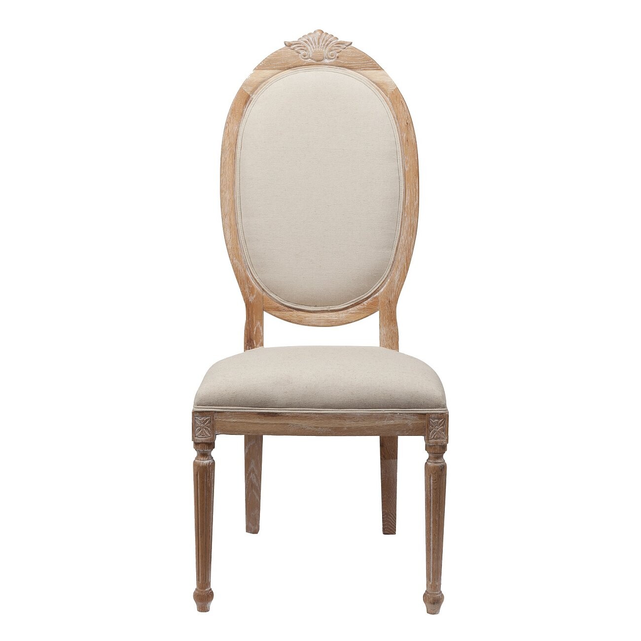 Стул обеденный с овальной медальонной спинкой кремовый лен Oriental Сherry - изображение 5