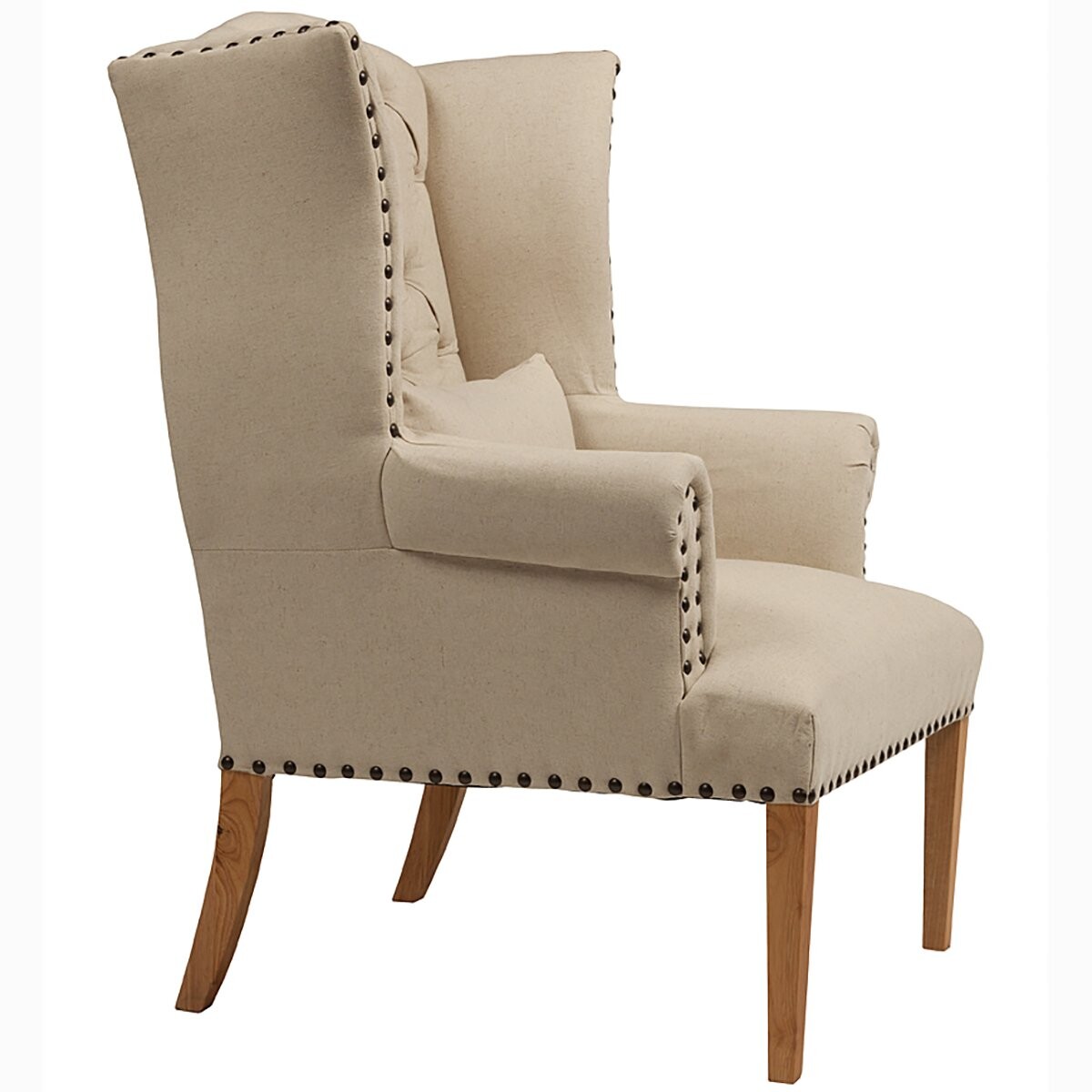 Кресло с мягкими подлокотниками бежевое Quinn Tufted Armchair - изображение 3