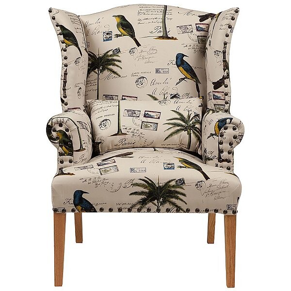 Кресло с мягкими подлокотниками бежевое с черным Quinn Tufted Armchair - изображение 1