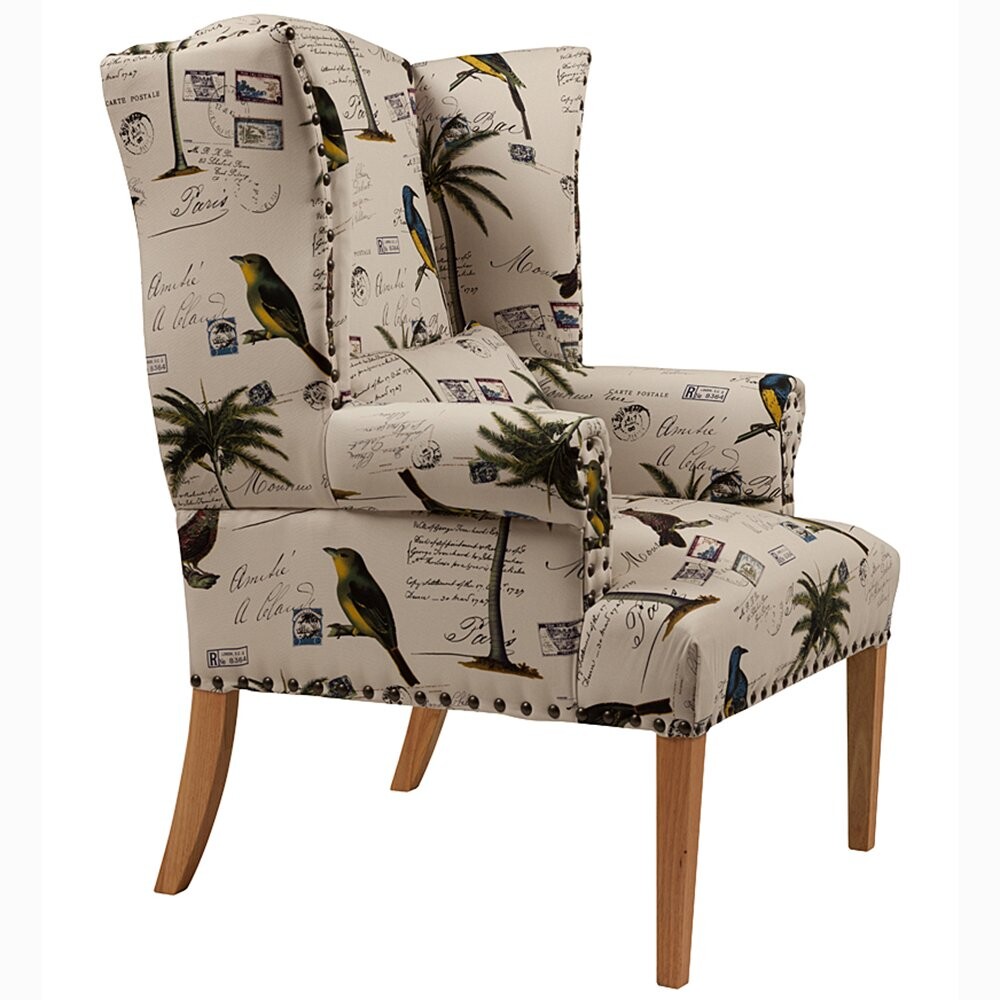 Кресло с мягкими подлокотниками бежевое с черным Quinn Tufted Armchair - изображение 3