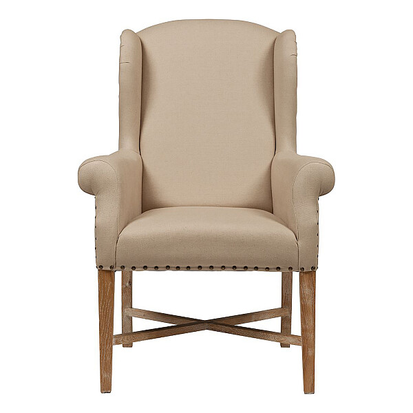 Кресло мягкое с ушами бежевое French Wing Chair - изображение 1