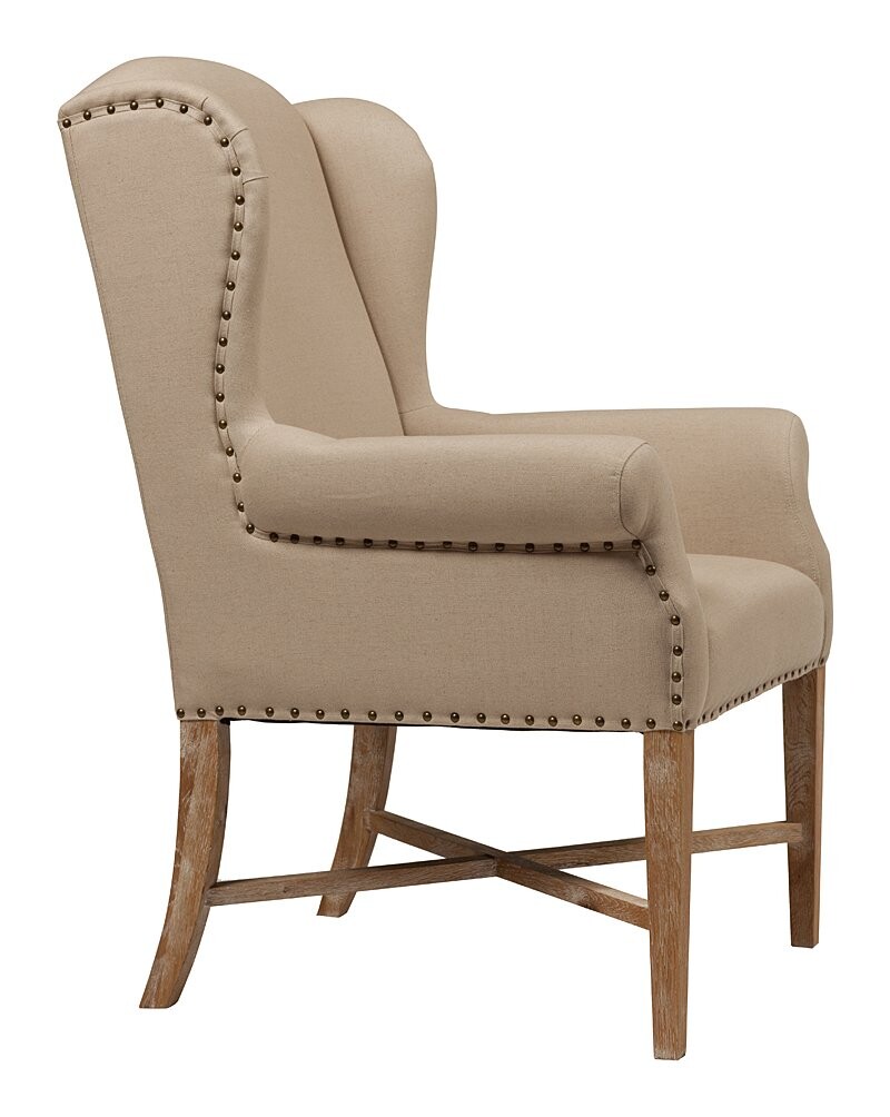 Кресло мягкое с ушами бежевое French Wing Chair - изображение 4