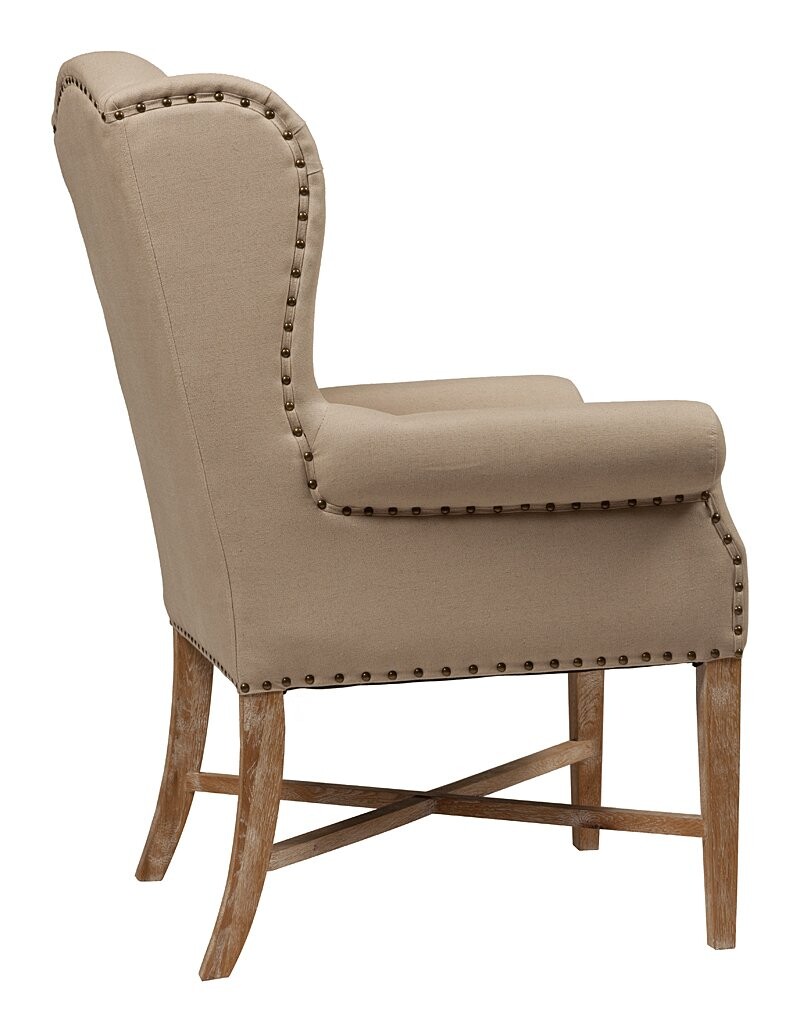 Кресло мягкое с ушами бежевое French Wing Chair - изображение 5
