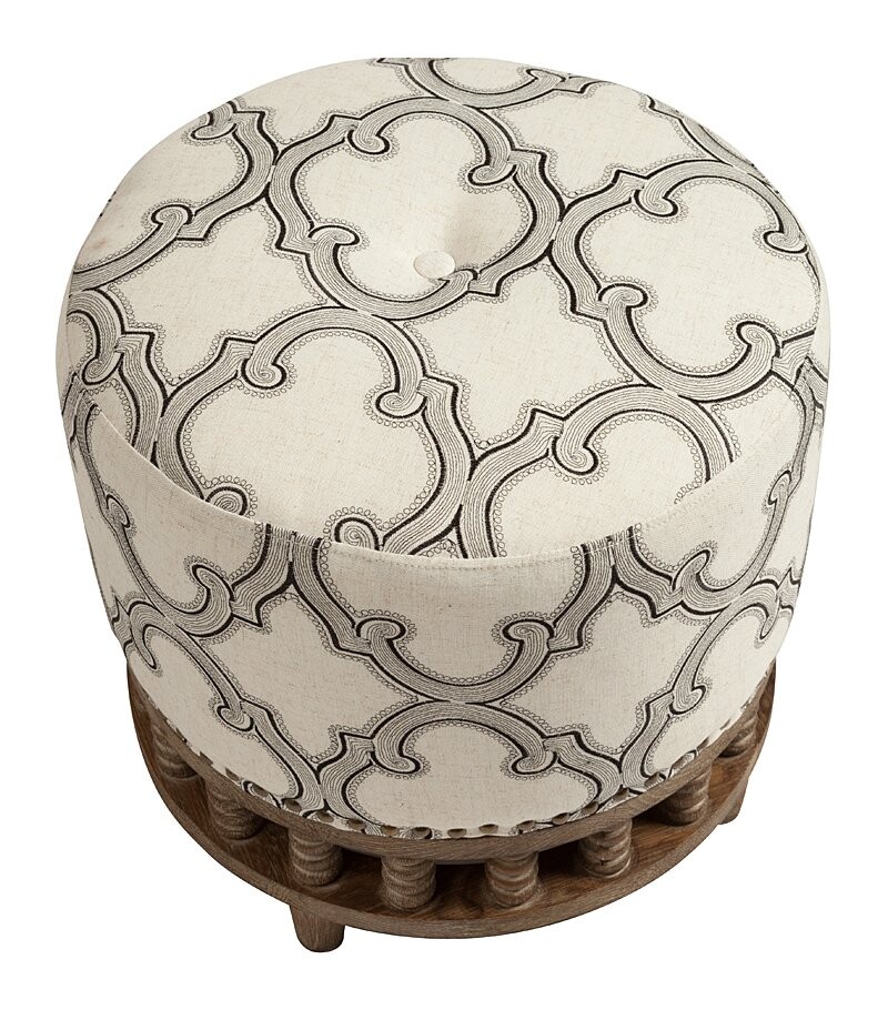 Пуфик с ножками круглый с принтом орнамент Clover Poof - изображение 3