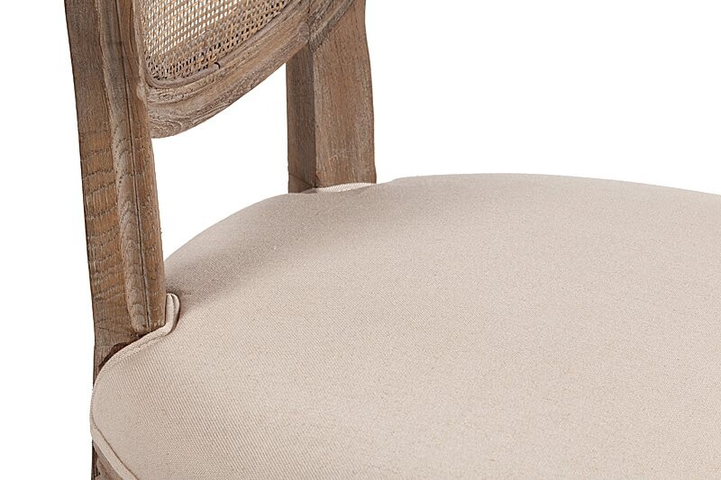 Барный стул с медальонной спинкой кремовый лен Vintage French Round Cane Back - изображение 2