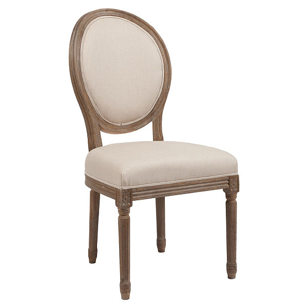 Стул обеденный с медальонной спинкой медный, кремовый лен Vintage French Round - изображение 1