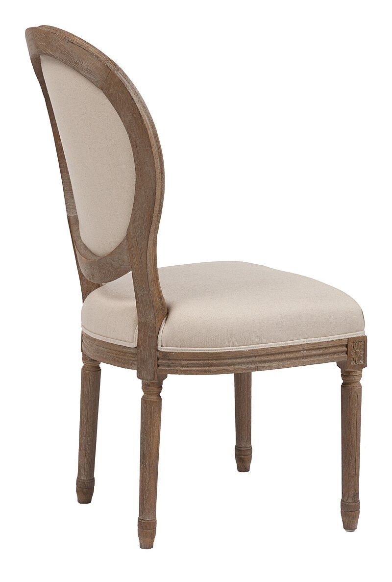 Стул обеденный с медальонной спинкой медный, кремовый лен Vintage French Round - изображение 3
