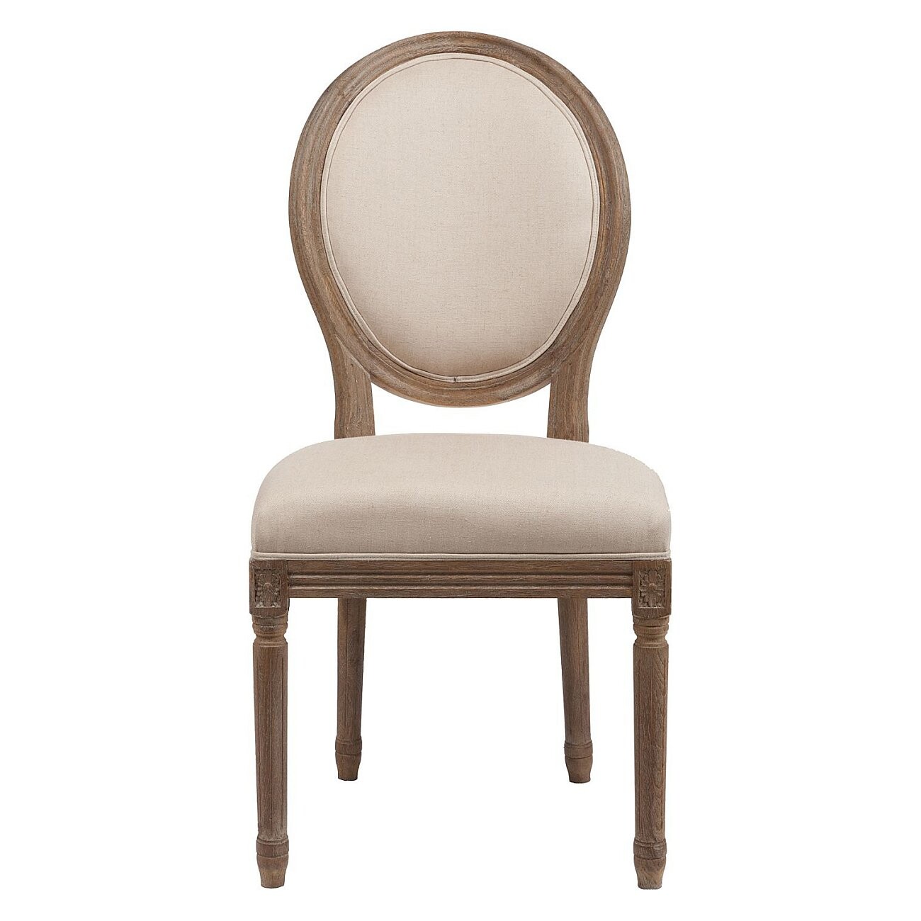 Стул обеденный с медальонной спинкой медный, кремовый лен Vintage French Round - изображение 5