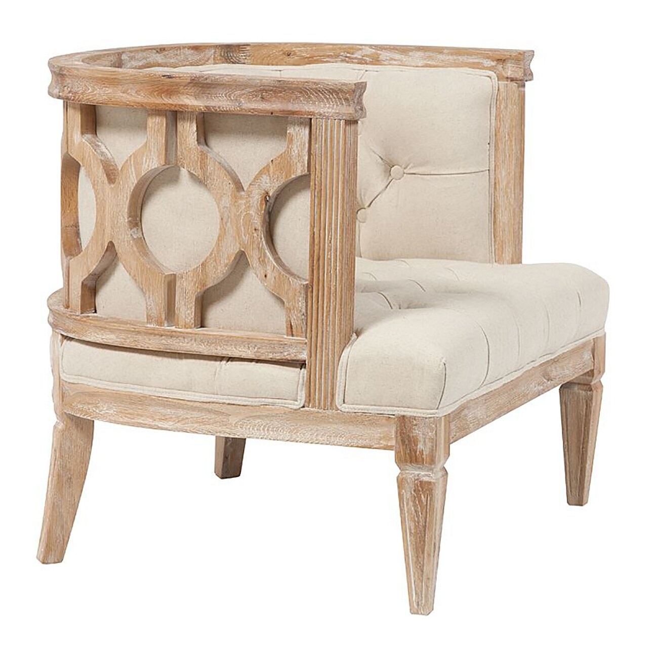 Кресло с деревянными подлокотниками бежевое Westwood Contemporary Chair - изображение 5