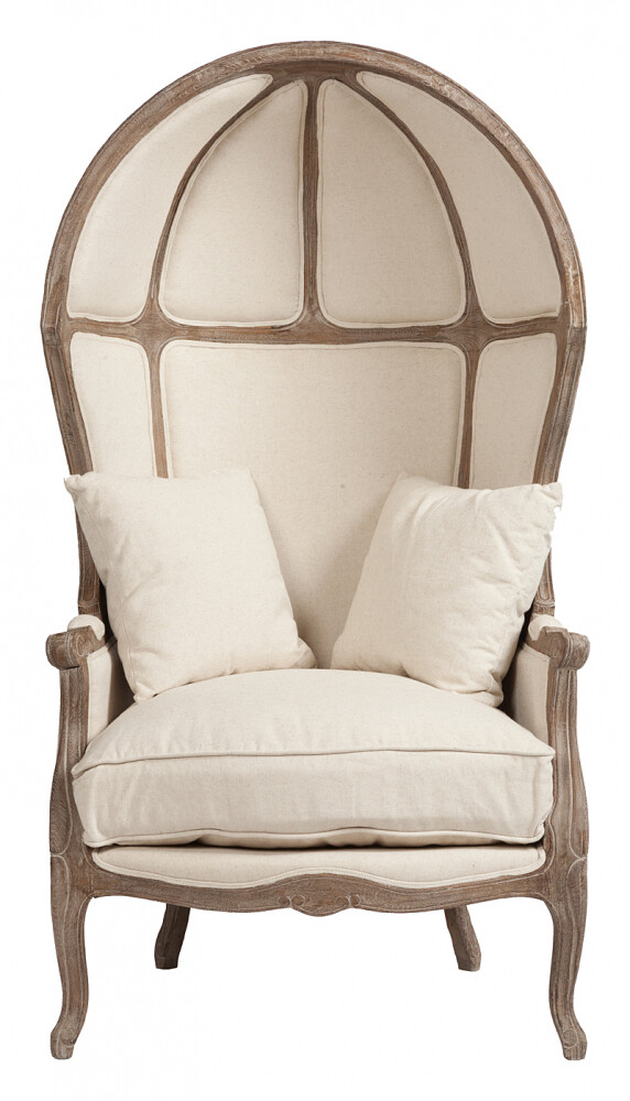 Кресло капюшон белый лен Versailles Chair