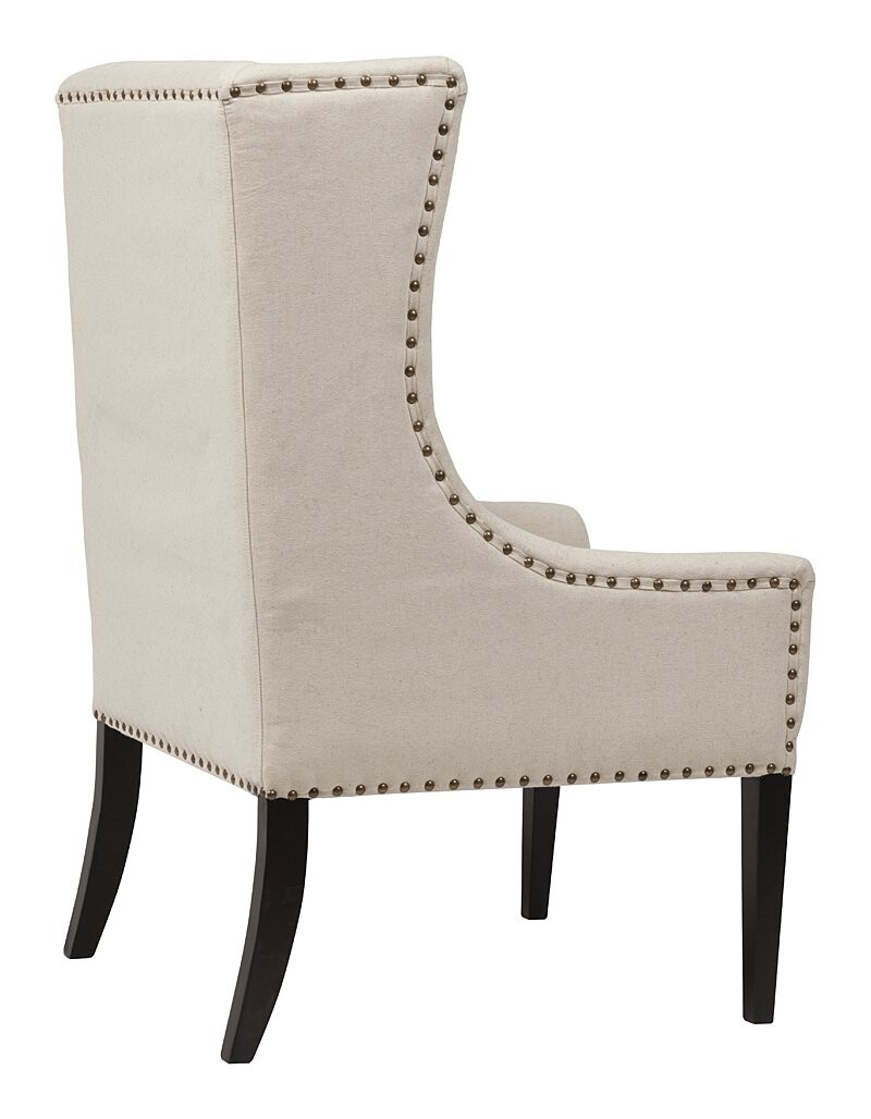 Кресло с мягкими подлокотниками белое Nailhead Fabric Armchair - изображение 4
